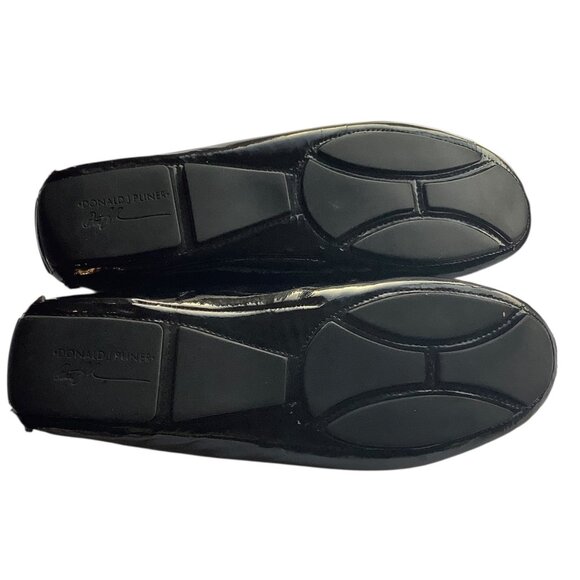 Donald J Pliner Viky Glossy Black Patent Leather Loafers Metal Bit Men Size 11